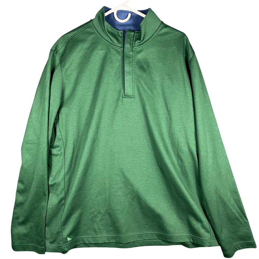 UNTUCKit Quarter Zip Pullover Mens XXL Green Long Sleeve Cotton Blend‎ Mock Neck